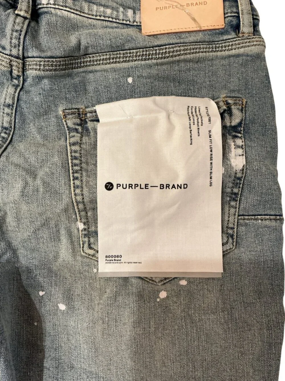 Men's Purple Brand Designer Jeans P001 Low Rise Skinny
